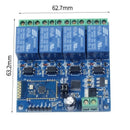 12V 4CH Remote Control Switch Bluetooth Relay Module for Android Mobile Mot W8T6