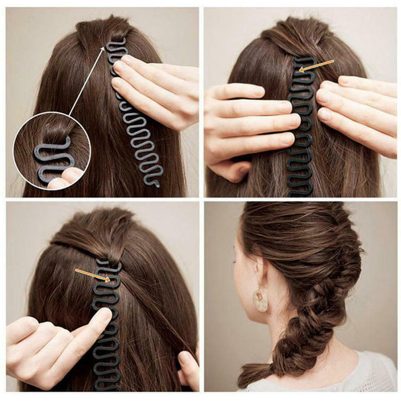 1pc Women Hair Styling Clip Braid Maker Bun Fashion Tool Hair Accessories A