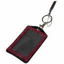 Rhinestone Bling Crystal Custom Lanyard Vertical ID Badge Holder (RoseRed)