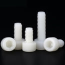 25pc M6 x(30-50mm) White Plastic Nylon Socket Cap Screw Hex Head Allen Bolts Kit