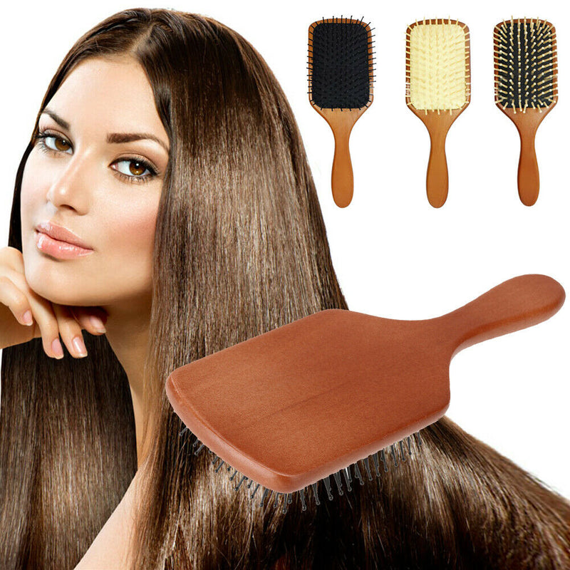 Wooden Paddle Hair Brush Health Care Scale Head Massage Comb