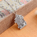 Woman Men Gothic Photo Frame Book Pendant Locket Chain Necklace Jewelry Gift
