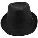 Unisex Casual Straw Panama Fedora Sun Hat with Band