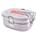 Home School Detachable Handle 2 Layers Stainless Steel Lunch Box 2.9" Heigh