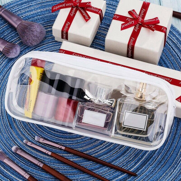 4 Pieces Clear PVC Zipper Pen Pencil Case, Big Capacity Pencil Bag Makeup P B6T1