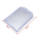 5X(PVC Vertical Name Tag ID Work Exhibition Badge Card Holder Clear Blue A5P9)