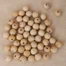 100pcs 6&8mm Wooden Beads Natural Round Ball Wood Spacer Beads Baby Teethers