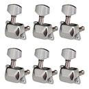 Guitar Semiclosed Tuning Pegs 6Pieces 6R Chrome Tuners Machine Heads Knobs for