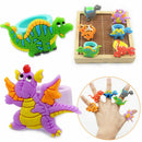 2PCS Cute Dinosaur Finger Ring PVC Soft Cartoon Dinosaur Rings Toys Kids Gifts