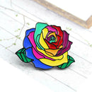 Colorful Rose Flower Pins Badge Rainbow Clothes Bag Brooch Jewelry Gift  A
