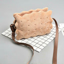 Fashion Teenage Girls Shoulder Bags Plush Biscuit Pattern Crossbody Bag K1B