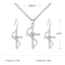 3Pcs/Set Cross Pendant Earrings with Diamond Necklace Set Engagement Jewelr W9T4