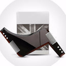 2pcs Beard Shaping Tool Styling Template Stencil Beard Comb for Salon Barber