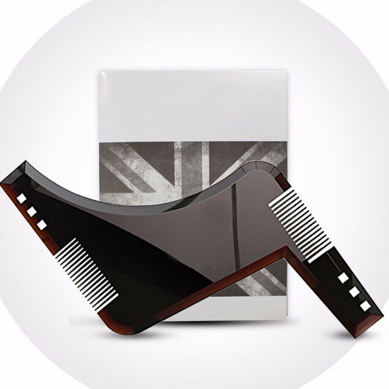 2pcs Beard Shaping Tool Styling Template Stencil Beard Comb for Salon Barber