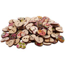 100 Multicolor 2 Holes Wood Sewing Buttons Scrapbooking Knopf Bouton H9H2