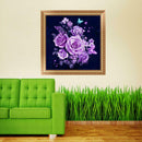 DIY 5D Purple Flowers Diamond Painting Embroidery Cross Crafts Stitch Decor