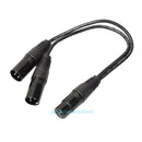 3Pin XLR Female Jack to Dual 2 Male Plug Y Splitter Cable Adaptor Cord 1Ft