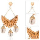 Rattan Earrings For Women Girls Handmade Straw Wicker Braid Drop Dangle Ear
