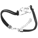 5X(Handmand Love Heart Charm Jewelry woven Cord Bracelet F5K1)