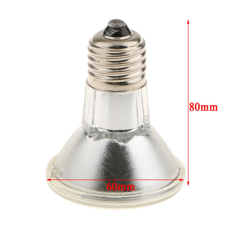 E27 220V UVA Infrared Reptile Basking Lamp Heat Light Halogen Bulb  60W