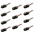 10pcs New Black Snap on 9V 9 Volt Battery Clip Connector Soft Shell Buckle FT