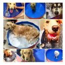 Pet Swimming Pool Foldable Bathing Tub Portable Non-slip Bottom for Cat Red