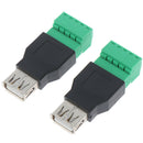 1Pc USB female to 5P screw shield plug terminal adapter connector FE MO