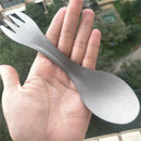 Outdoor Camping 2 in 1 Mini Clean Portable Titanium Fork Spoon Spork Kitchenware