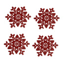 4 Pcs Xmas Snowflake Shaped Coasters Table Top Decoration