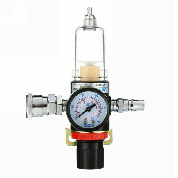 1/4 Air Compressor Filter Water Separator Trap Tools Kit With Regulator AFR C3D7
