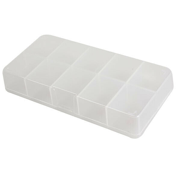 10 Compartments Plastic Clear False Nail Tips Storage Box Holder Organzier A