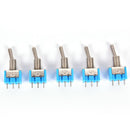 10Pcs Blue MTS-102 3-Pin 6MM Mini SPDT ON-ON 6A 125VAC Toggle Switches  Z Ew