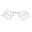 2x 3-Tier Clear Acrylic Rack Perfume Makeup Ladder Display Stand Risers Shelf