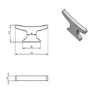 6.53 Inch Boat Cleat Dock Open Base Marine Aluminium Alloy