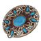 Retro Belt Buckle Western Fashion Turquoise Buckle with Gorgeous Bohe Beads