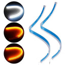 2pcs Ultrafine LED DRL Headlight Assembly Flexible Car Turn Signal Streamer Lamp