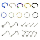 22x Stainless Steel Hinged Segment Nose Hoop Ring Bone Studs Body Piercing JR