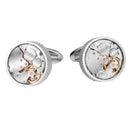 Brass Faux Mechanical Gear Steampunk Watch Movement Round Dress Cufflink
