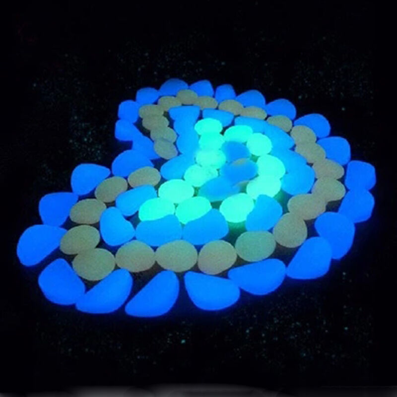 Glow In The Dark Pebbles Stone Walkway Aquarium Pet Fish Tanks Ornament Decor