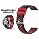 18mm Silicone Two Color Watchband w/Buckle for Ticwatch C2 (Black Red) A