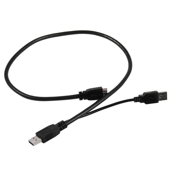 USB 3.0 A Male to Micro B Y Cable for Mobile Hard Drive HDD 60cm Long Black U6S7