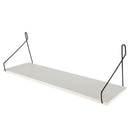Solid Wooden Wall Shelf Iron Partition Board Sundries Storage Rack White-L