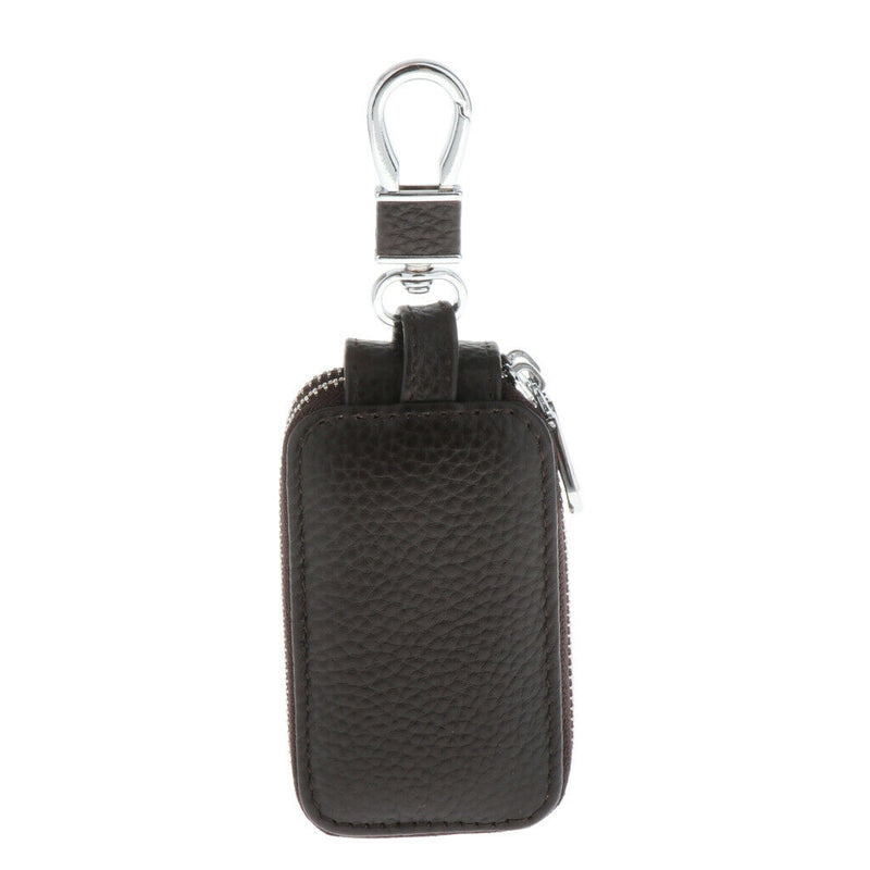 Mens PU Leather Car Key Case Key Holder Key Organizer Wallet Dark Coffee