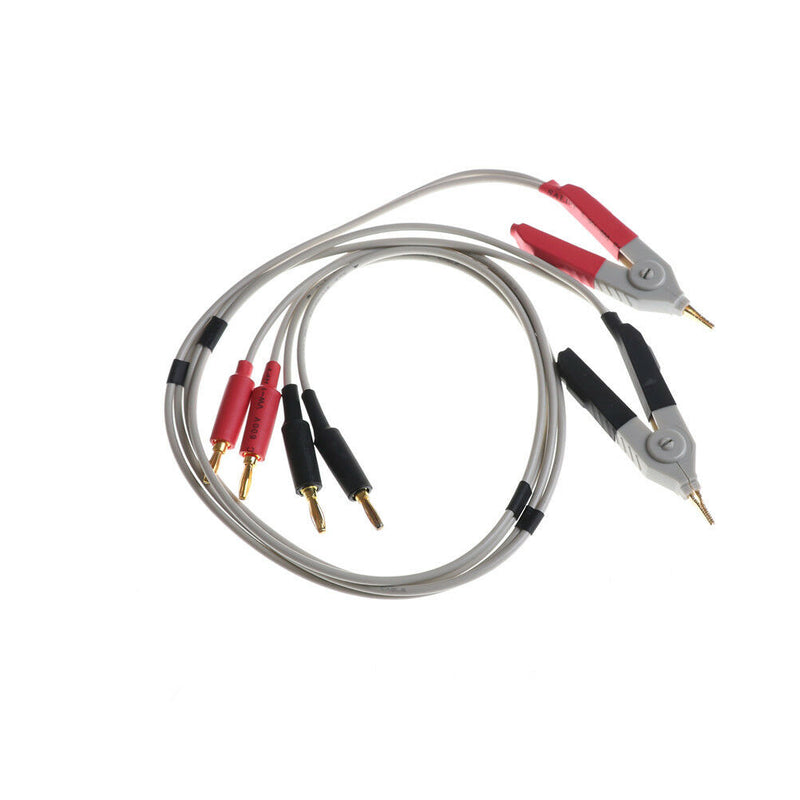 2x LCR Meter Low Resistance Clip Leads Banana Plug For Terminal Kelvin Test 3C