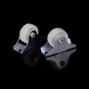 2pcs 1" Diameter Caster Wheel Fixed Metal Top Plate Rigid Caster S Gz