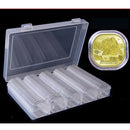 Coin Capsules Round Plastic Coin Holder Case w/ Storage Organizer Box for