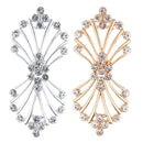 2 x Shell Design Crystal Closure Hook and Eye Clasp for Sweater Cloak Decor