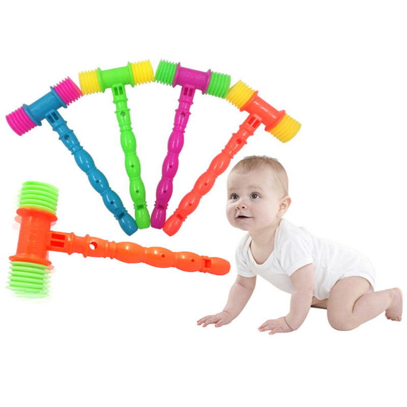 25cm Plastic Whistle Training Toddler Baby Kids Handle Hammer Noisy Whistl ToyJR