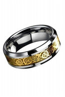 Dragon Scale Dragon Pattern Beveled Edges Celtic Rings Jewelry Wedding Band