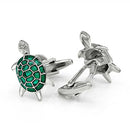 Men CuffLink Creative Green Turtle Modelling Men Elegant Wedding CuffLinks  D2Q6